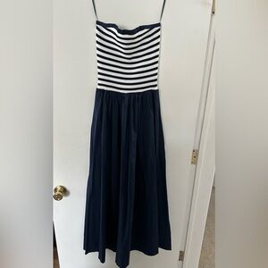 Blu Pepper Navy and White Striped Dress